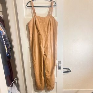 Brown leather jumpsuit